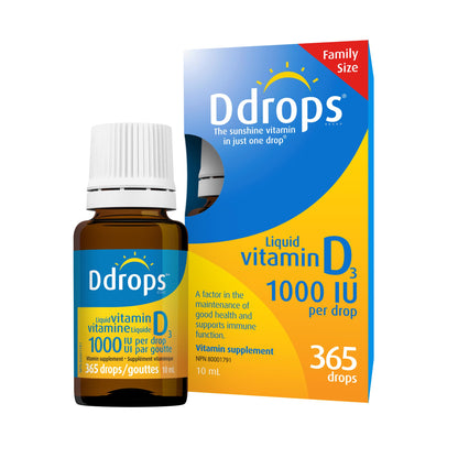 Ddrops Adults 1000 IU 180 Drops, Liquid Vitamin D. Supports Strong Bones & Immune System. No Large Capsules, No Preservatives, Non-GMO, Allergy-Friendly