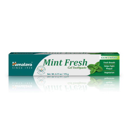 Himalaya Mint Fresh Gel Toothpaste, Fluoride Free to Reduce Plaque & Brighten Teeth, 6.17 oz, 2 Pack