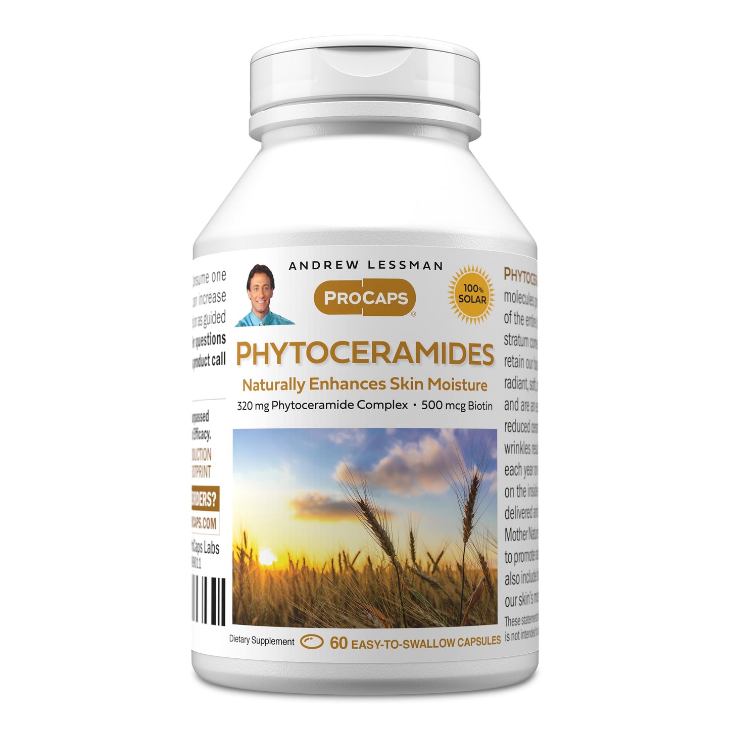 ANDREW LESSMAN Phytoceramides Skin Supplement, 60 Capsules | Plant-derived phytoceramides help support skin hydration, elasticity and a healthy-looking complexion from within.