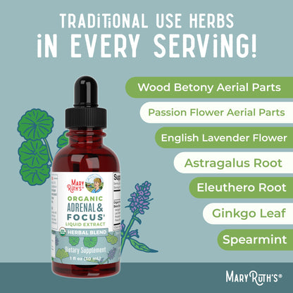 MARYRUTH'S Kids Focus & Attention Drops | USDA Organic Drops | Ginkgo Biloba | Rhodiola Root & Licorice Root | Adaptogenic | Calm | Vegan | Non-GMO | Gluten Free | 30 Servings