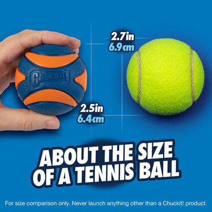 Chuckit! Ultra Ball Dog Toy - Medium Bouncy Fetch Balls For Dogs 20-60 lbs - Made from Durable Rubber - Floating Water Pet Toys - Size Medium - 2.5-inch Diameter - Pack of 2 | Bouncy durable rubber design for pups 20-60 lbs, high bounce action for active
