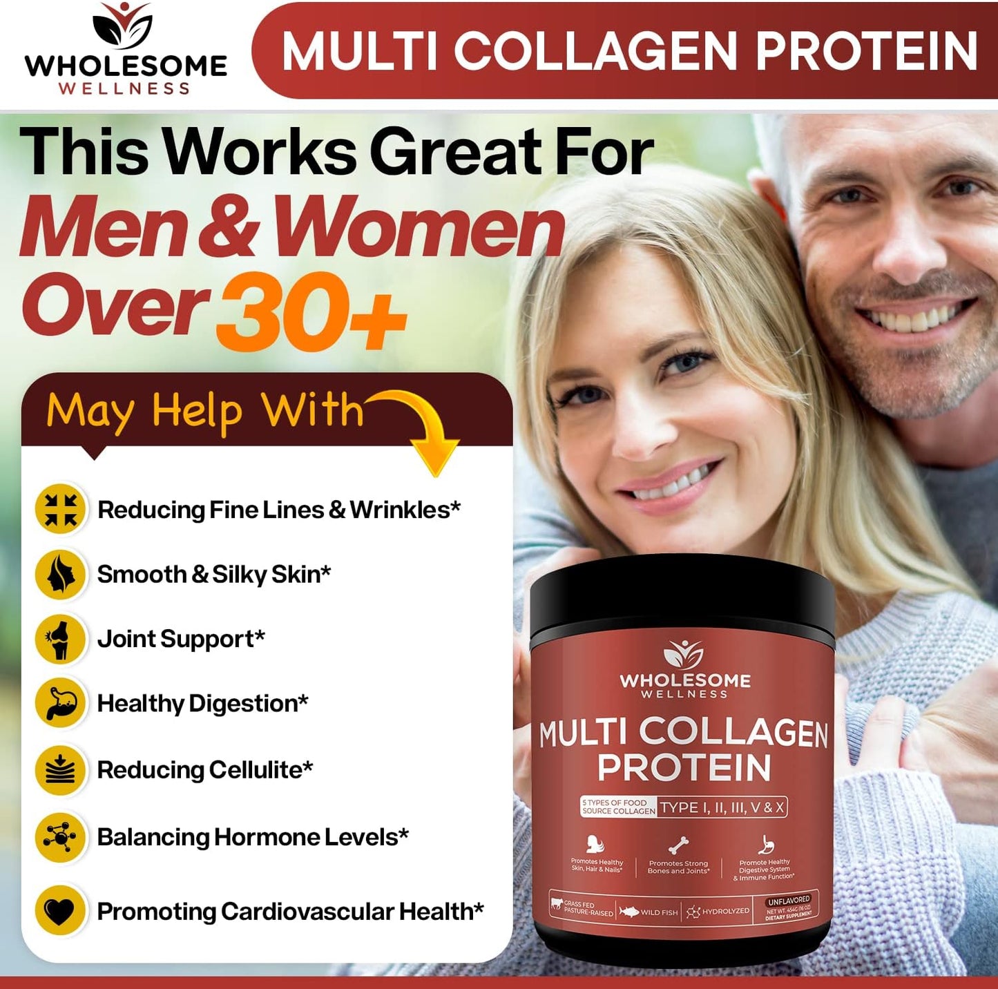 Whole Food Multivitamin for Women + Multi Collagen Protein Powder Hydrolyzed (Type I II III V X) Bundle