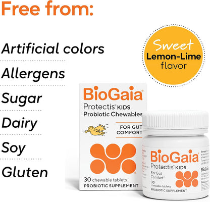 BioGaia Kids Probiotic | Ease Occasional Tummy Discomfort & Constipation | Pediatrician-recommended | Ease Occasional Tummy Discomfort, Gas & Bloating | Promote Regularity | Ages 3+| 30ct