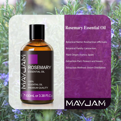 MAYJAM Essential Oil, Rosemary Oil 3.38FL.OZ - Rosemary Essential Oils for Diffusers for Home