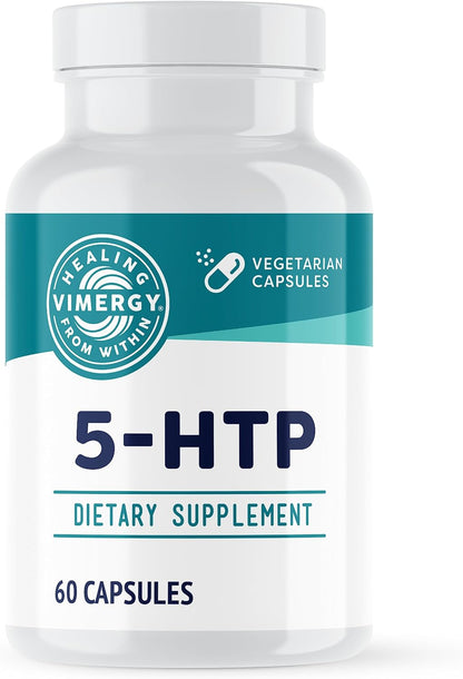 Vimergy 5-HTP, 150mg Per Serving, Vegan Capsules, 60 Servings | Promotes Healthy Mood and Sleep*, Ideal for Vital Mind and Energy, Rejuvenating formulation*, Clean Formula, Kosher