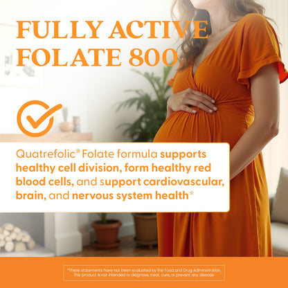 Doctor's Best Fully Active Folate with Quatrefolic400 mcg, Healthy Mood, Memory, Circulation, Well-Being, 90 VC