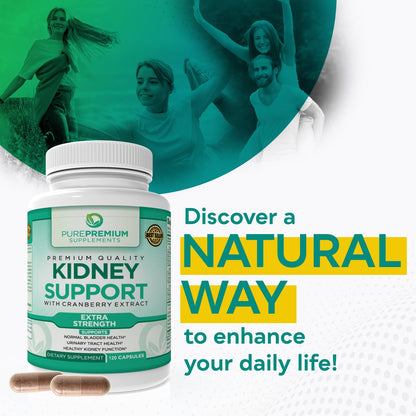 PurePremium Kidney Support Supplement for Men and Women - with Cranberry Extract