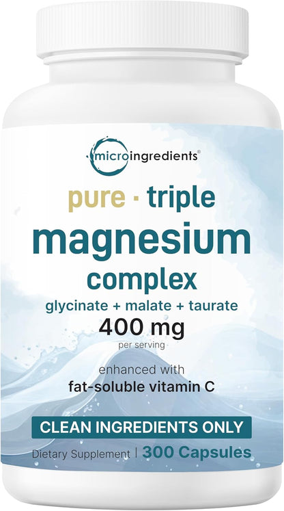 Micro Ingredients Oil of Oregano Softgels & Pure Triple Magnesium Complex 400mg Capsules | 2 Pack Bundle | 4X Strength Thymoquinone with Black Seed | Glycinate, Malate, & Taurate Forms