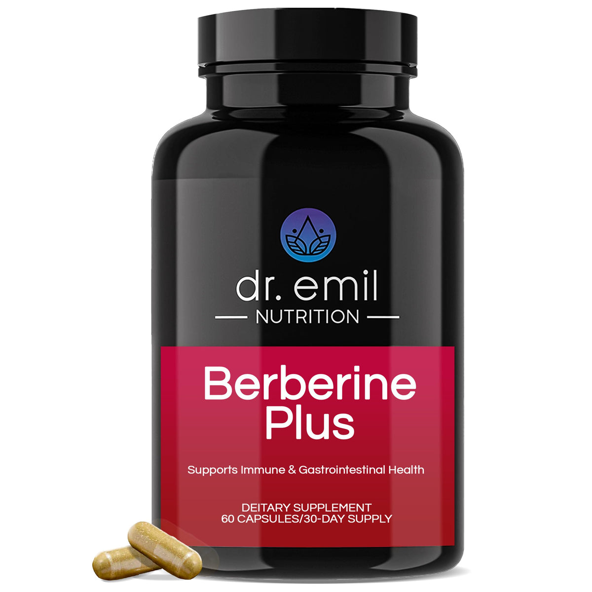 Dr. Emil Berberine 500mg Capsules - Berberine Supplement with Cinnamon, MTC Oil & Milk 