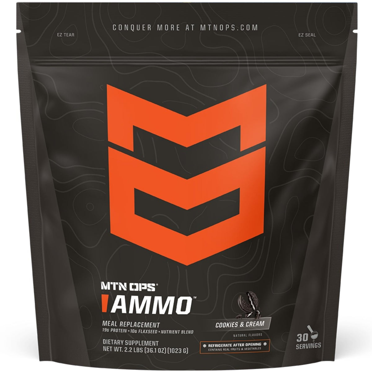 MTN OPS Ammo Meal Replacement Protein Powder, Peanut Butter Chocolate