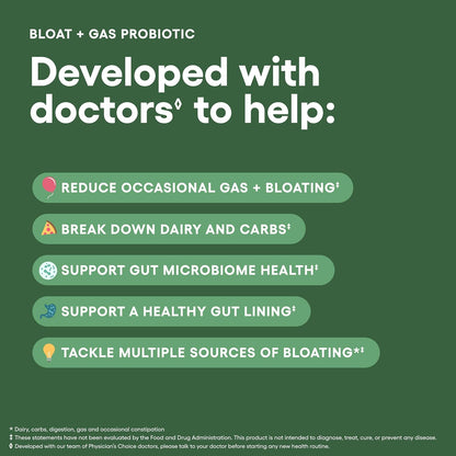 Physician's CHOICE Women’s Probiotic 30ct + Bloat & Gas Probiotic 30ct - Advanced Digestive Health Bundle for Women