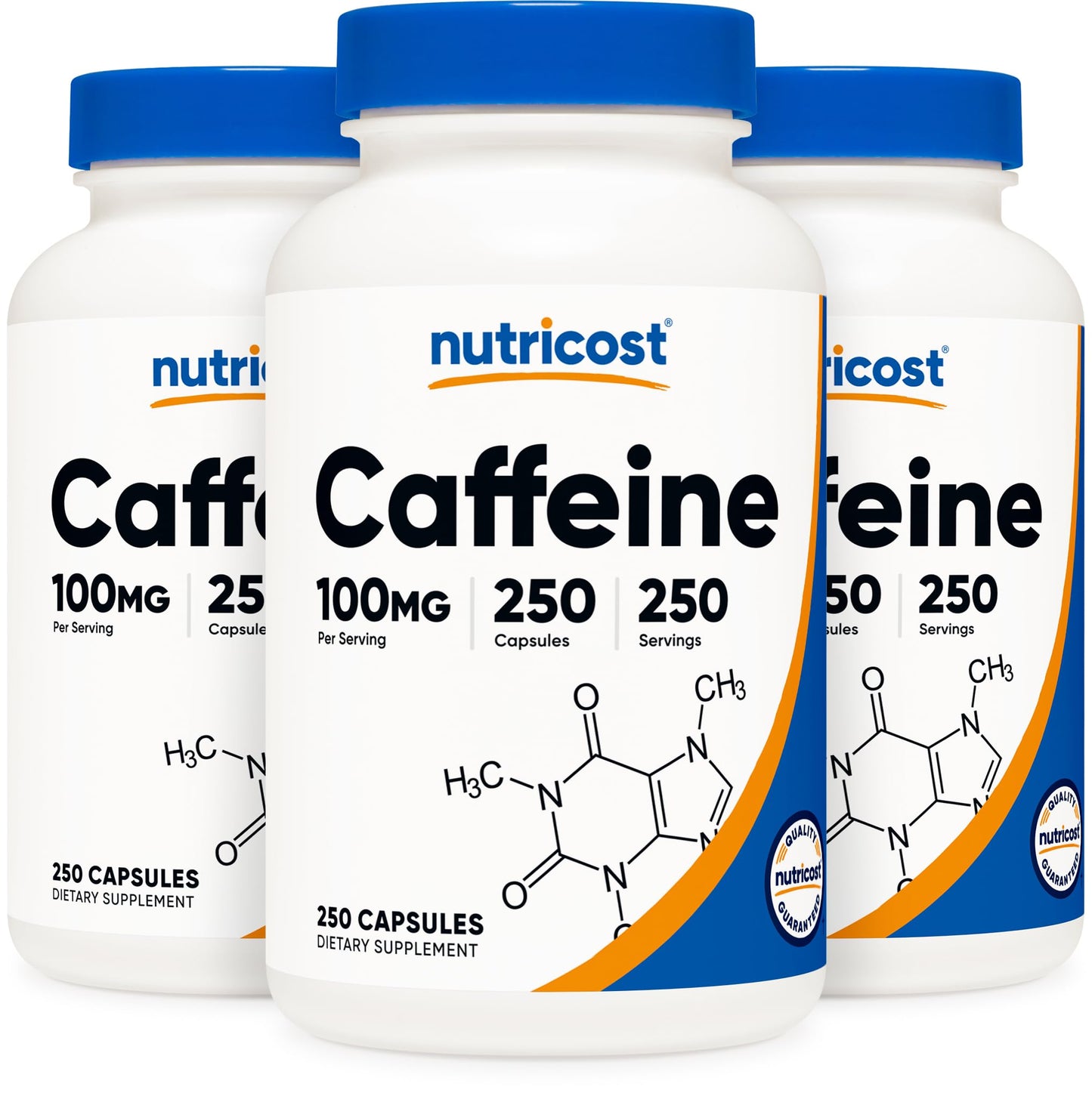 Nutricost Caffeine Pills 100mg Per Serving, 250 Capsules