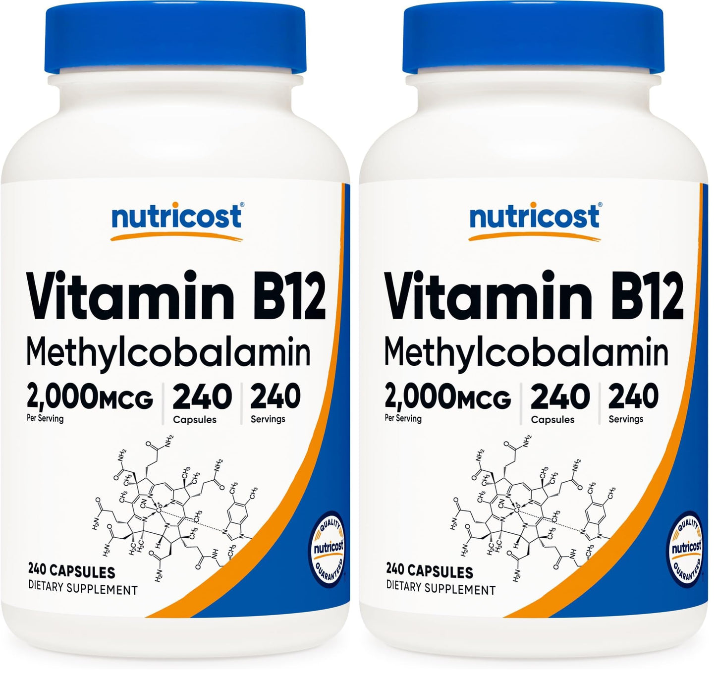 Nutricost Vitamin B12 (Methylcobalamin) 2000mcg, 240 Capsules - Vegetarian Caps, Non-GMO, Gluten Free B12 Supplement
