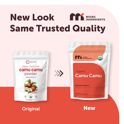 Micro Ingredients Organic Camu Camu Powder, 12 oz | Freshly Harvested Berry | Source of Naturally Occurring Vitamin C | Non-GMO, Vegan Friendly