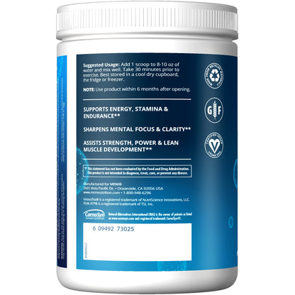 MRM Nutrition Driven Pre-Workout Powder | Strawberry Kiwi Flavored | 125mg Caffeine