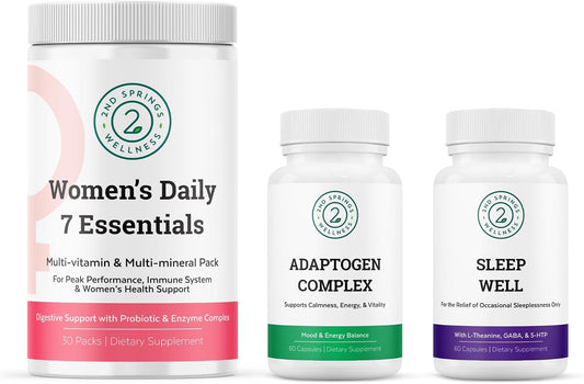 Women's Daily 7 Essentials, Adaptogen Complex & Sleep Well Bundle