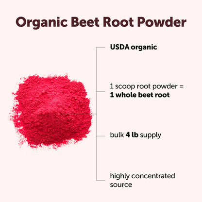 Micro Ingredients Organic Beet Root Powder, 2lb | Water Soluble, Highly Concentrated Raw Beet Supplement | Superfood Drink Mix | Non-GMO, Vegan Friendly, Plant Based