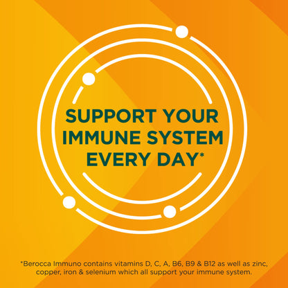 Berocca Immuno Effervescent Tablets, 11 Vitamins and Minerals, Including Vitamins D, C
