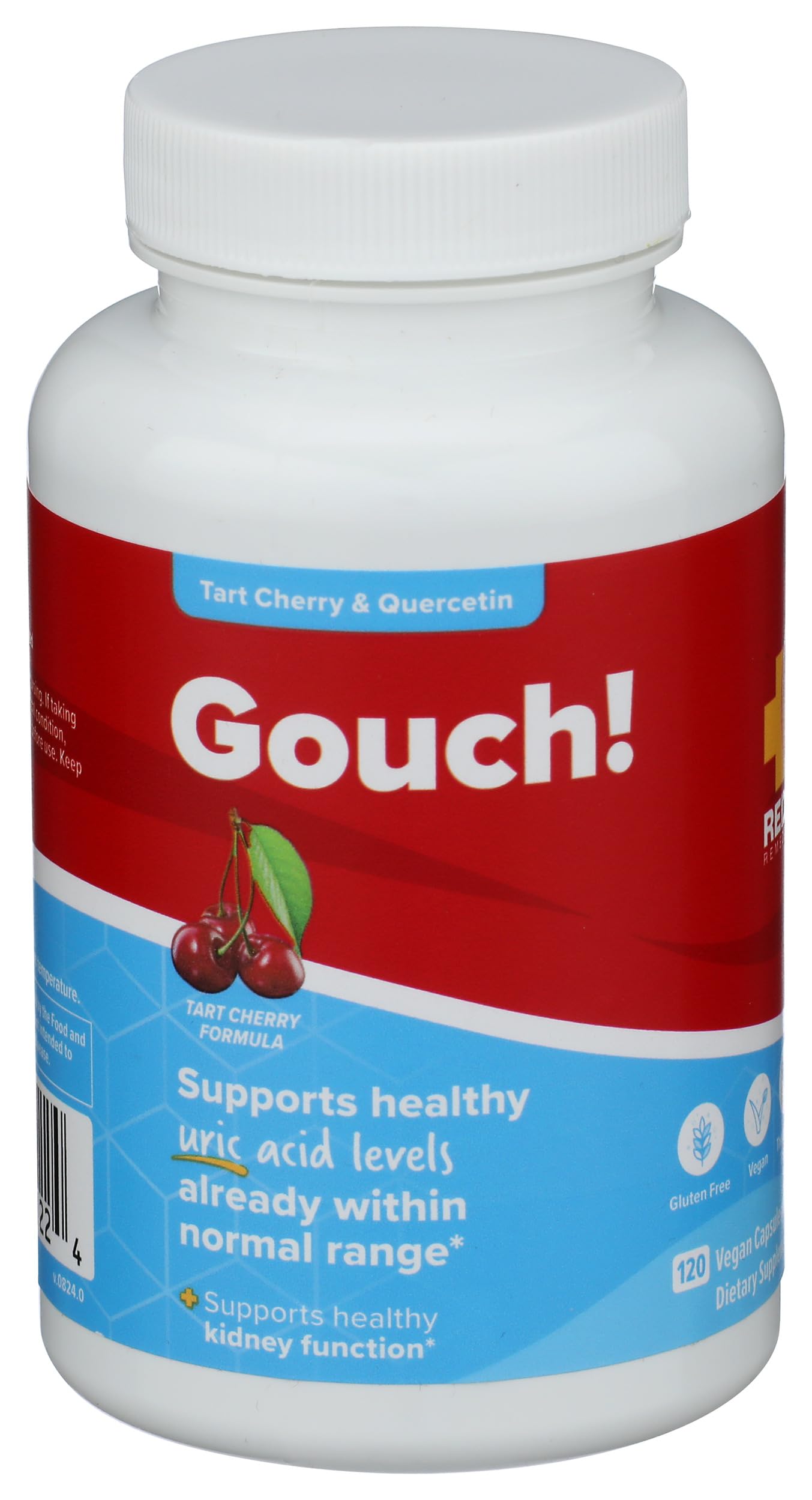 Redd Remedies Gouch! | Supplement for Joints, Uric Acid Levels, and Healthy Kidney Function | Tart Cherry, Ginger, Quercetin, & More | 60 Vegan Capsules