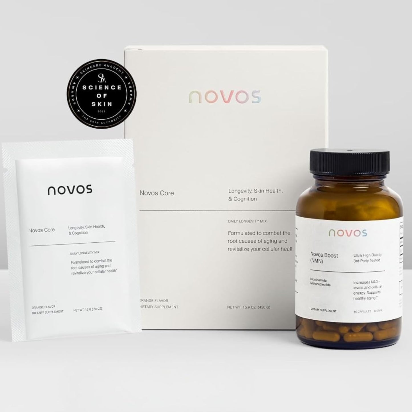 Novos Boost NMN 250mg | Third-Party Tested | Ultra High-Purity for NAD+ Support, Energy & Longevity | Stabilized NMN Supplement for Men & Women | 60 Vegan Capsules (30 Servings)