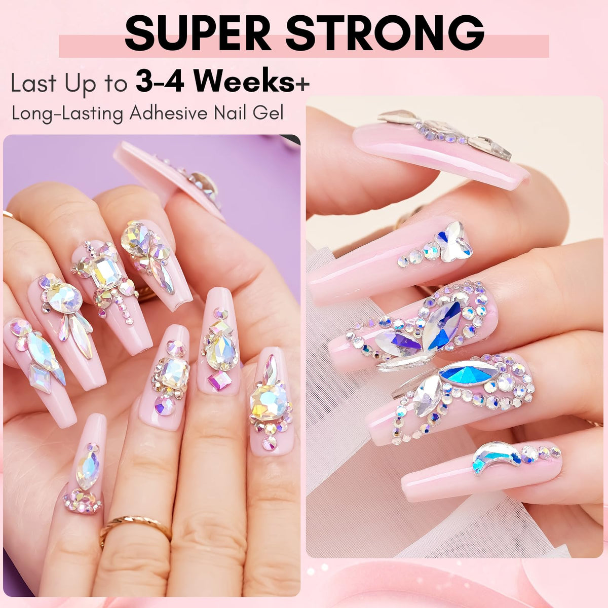 Makartt Nail Rhinestone Glue for Nails 60ML Gel Nail Glue for Rhinestones Gems Super