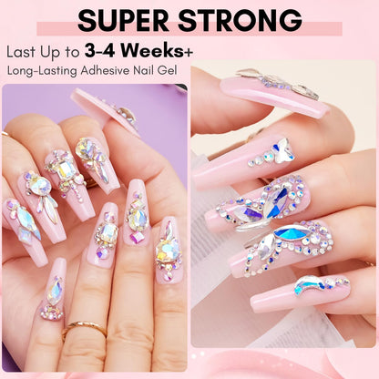 Makartt Nail Rhinestone Glue for Nails 60ML Gel Nail Glue for Rhinestones Gems Super