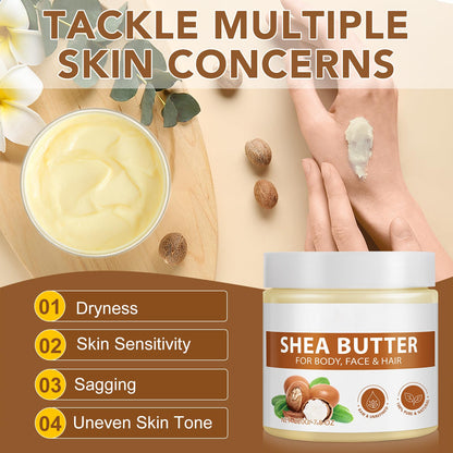 Shea Butter Raw, Pure Natural Shea Butter for Face & Body with Vitamin A, E and F, Hand Cream, Long-Lasting Hydration & Deeply Moisturizing for Dry, Cracked Skin, SkinCare, Keeps Skin Healthy 7.8 oz