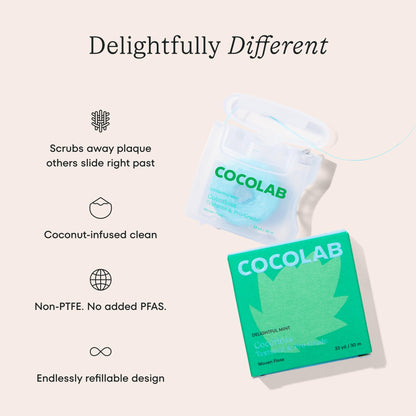 Cocofloss Expanding Woven Dental Floss by COCOLAB, Mint Scent, 1-Pack