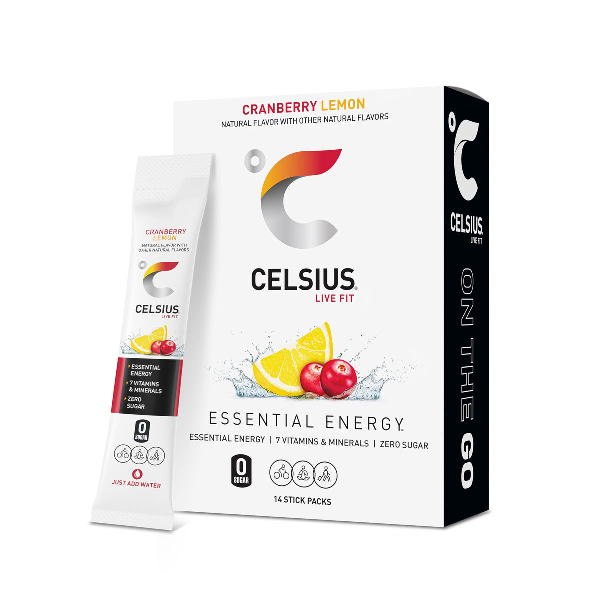 CELSIUS On-The-Go Powder Stick Packs, Zero Sugar (14 Sticks per Pack)