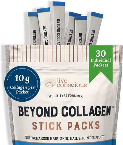Live Conscious Collagen Peptides Powder - Naturally-Sourced Hydrolyzed Collagen Powder - Hair, Skin, Nail, and Joint Support - Type I & III Grass-Fed Collagen Supplements for Women and Men - 16oz
