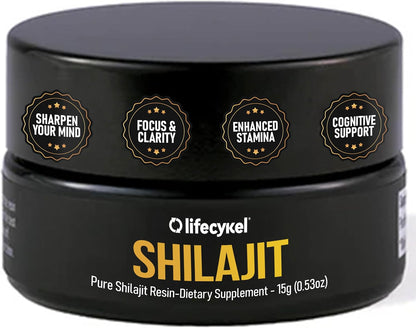 Lifecykel Pure Shilajit Resin – 15g | Wild-Harvested, Mineral-Rich Shilajit Supplement for Strength | Third-Party Tested, Premium Quality | Natural Flavouring