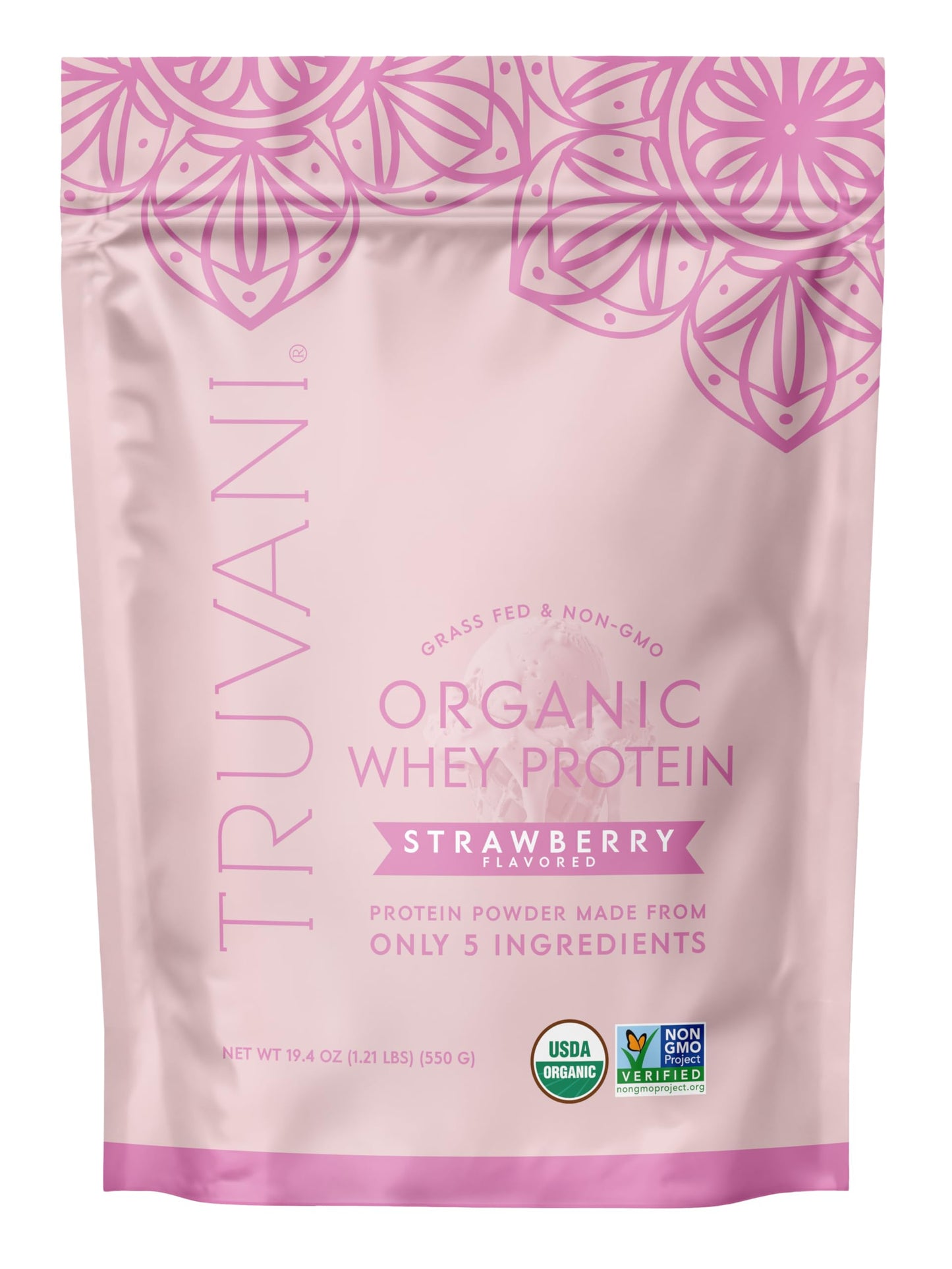 Truvani Organic Whey Protein Powder | Vanilla | 20 Servings | 20g Grass Fed Whey Protein | USDA Organic & Non-GMO | Gluten Free | No Gums, No Soy, No Stevia, No Added Sugars
