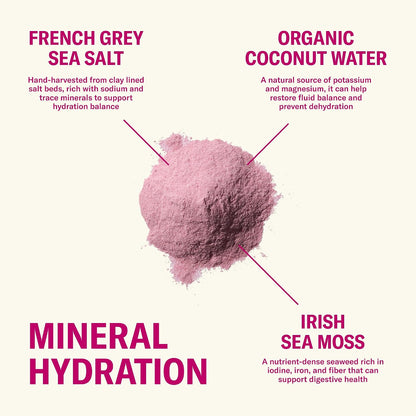 Ballerina Farm Farmer Hydrate Berry Electrolyte Powder | Organic Coconut Water, Irish Sea Moss, French Sea Salt, No Added Sugar, Prebiotic Fiber, 25 Servings