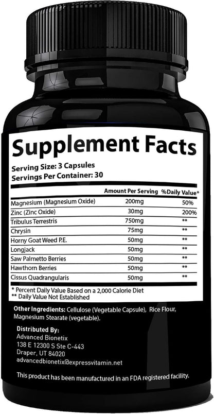 Testosterone Booster Male Enhancement. #1 Recommended by Men Over the Age of 40* Increase Desire, Energy, Lean Muscle. Melt Away Fat with Zinc, Tribulus, Tongkat Ali, Horny Goat Weed & More