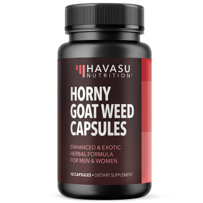 Horny Goat Weed with Maca, Tongkat Ali and Saw Palmetto, 30 Servings | Vegan, Non-GMO, Gluten free Horny Goat Weed Capsules for Men & Women, Extra Strength Performance, 60 Count, 1 Month Supply
