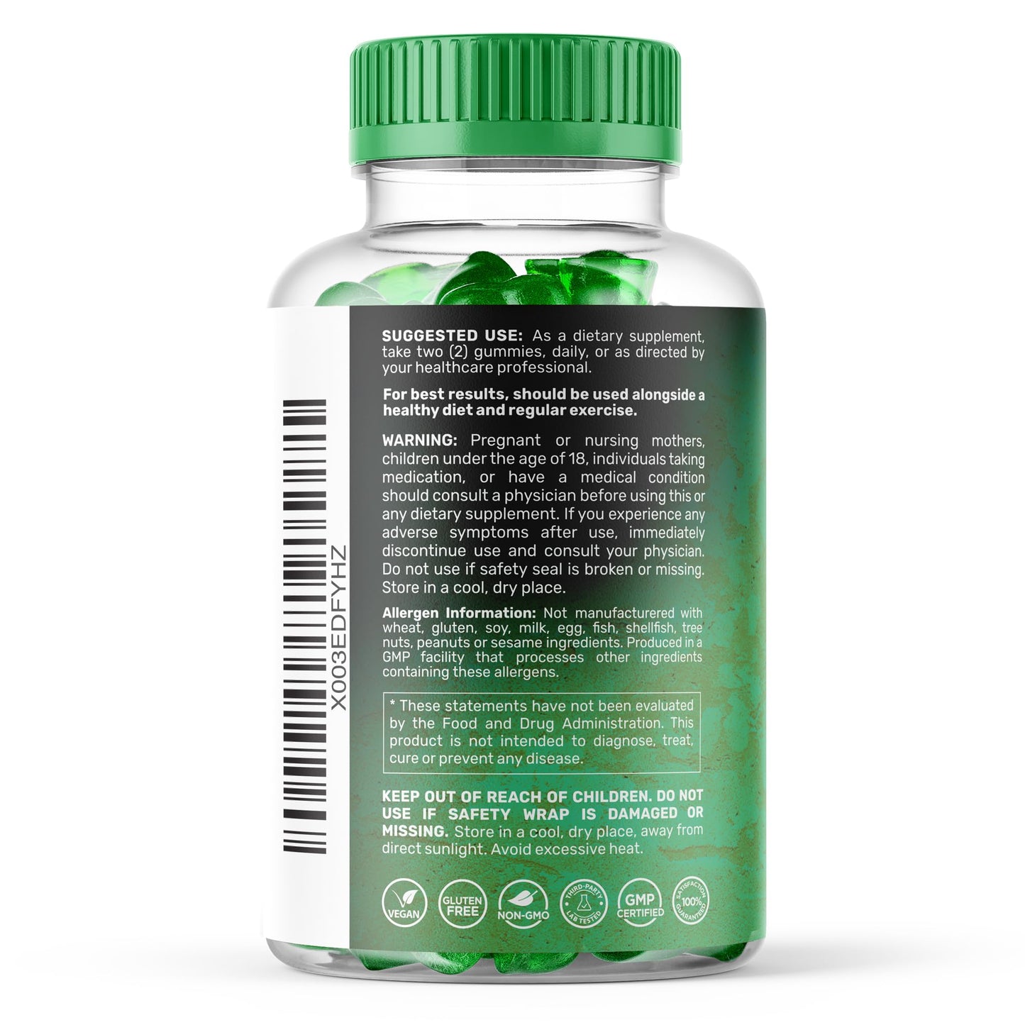 WELLNESS LABSRX Sea Moss Gummies, 3200mg Irish Sea Moss Mixed Berry Flavor with Maximum Potency Bladderwrack and Burdock Root - Supports Skin, Energy and Immunity - 90 Count