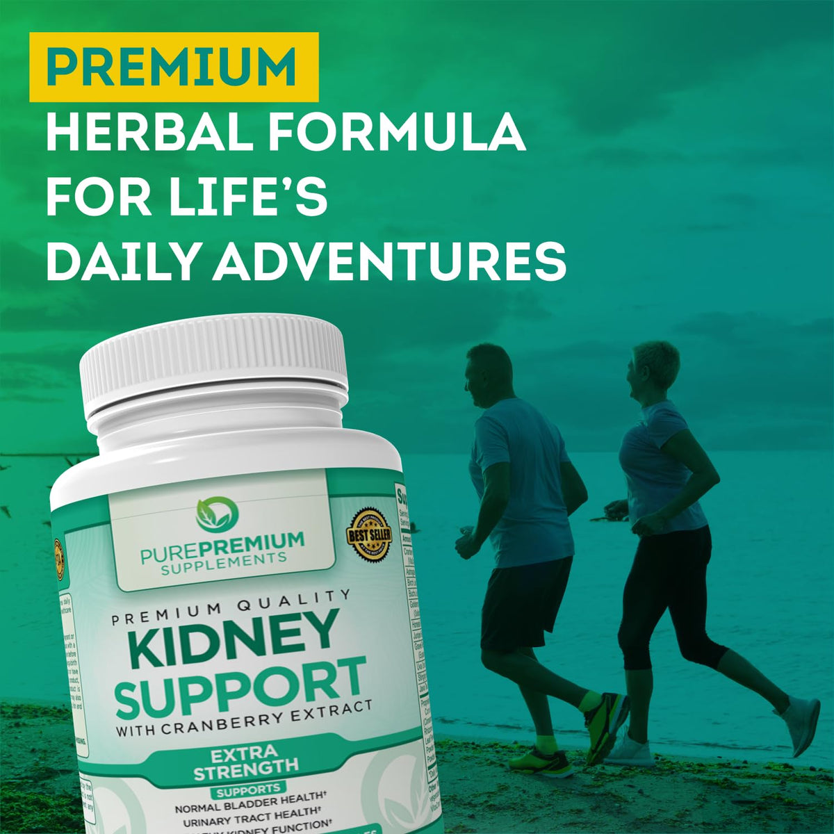 PurePremium Kidney Support Supplement for Men and Women - with Cranberry Extract
