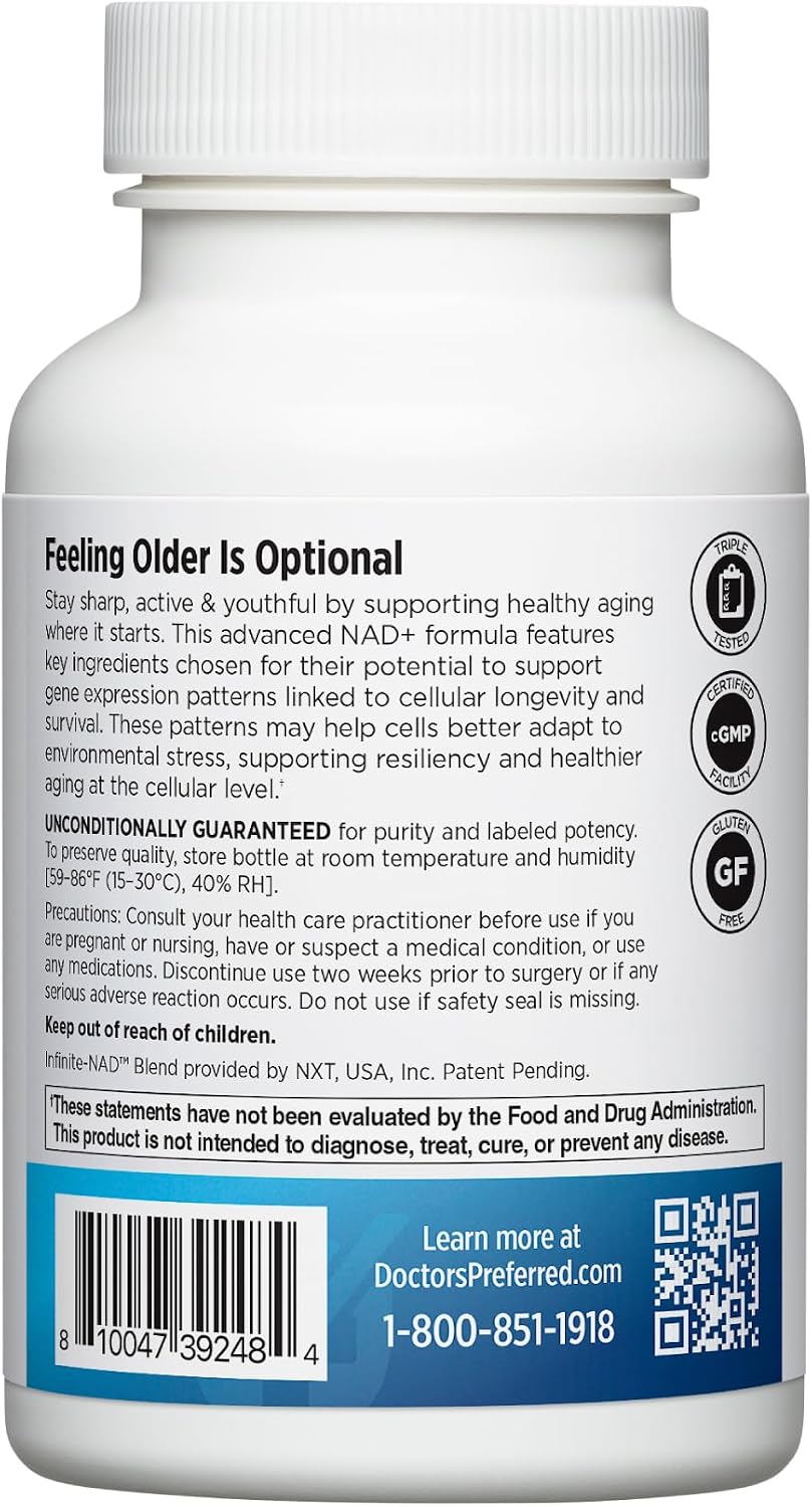 DOCTORS' PREFERRED NAD+ Anti-Aging Supplement with Resveratrol | 60 Capsules