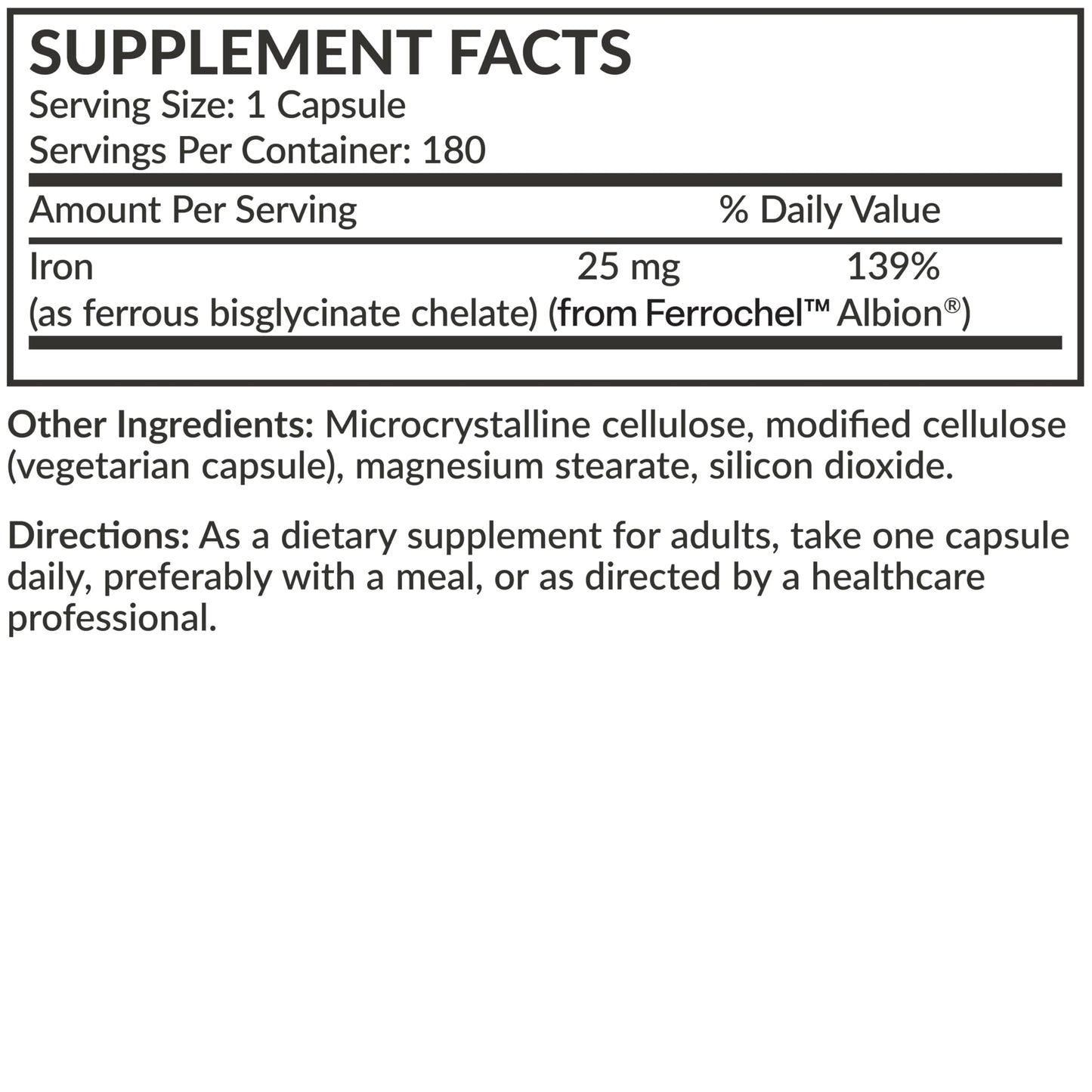 Futurebiotics Iron Bisglycinate 25mg Gentle on The Stomach, Supports Energy & Healthy Red Blood Cell Production - Non-Constipating Formula - Non GMO, 90 Vegetarian Capsules