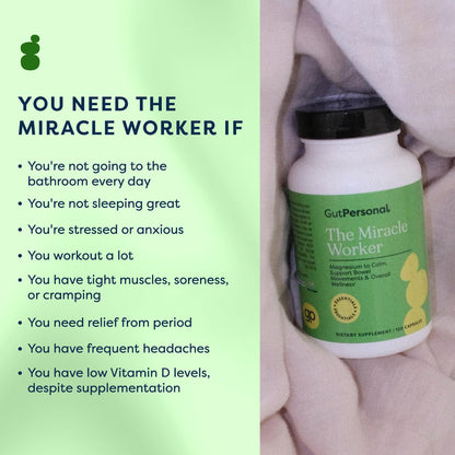 The Miracle Worker Magnesium Glycinate Powder for Sleep - Chelated Magnesium Drink Powder Supplement Helps Reduce Stress & Regularity While Easing Muscle Cramps with Strawberry Flavor - 30 Servings