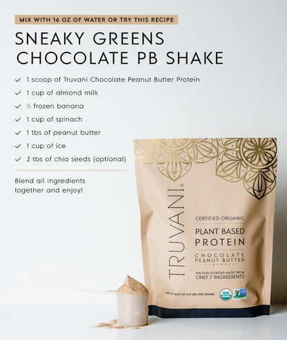 Truvani Organic Plant Based Protein Powder | Strawberry | 10 Servings | Vegan | 20g Pea Protein | Single Serving Travel Packets | Keto | Gluten & Dairy Free | Low Carb
