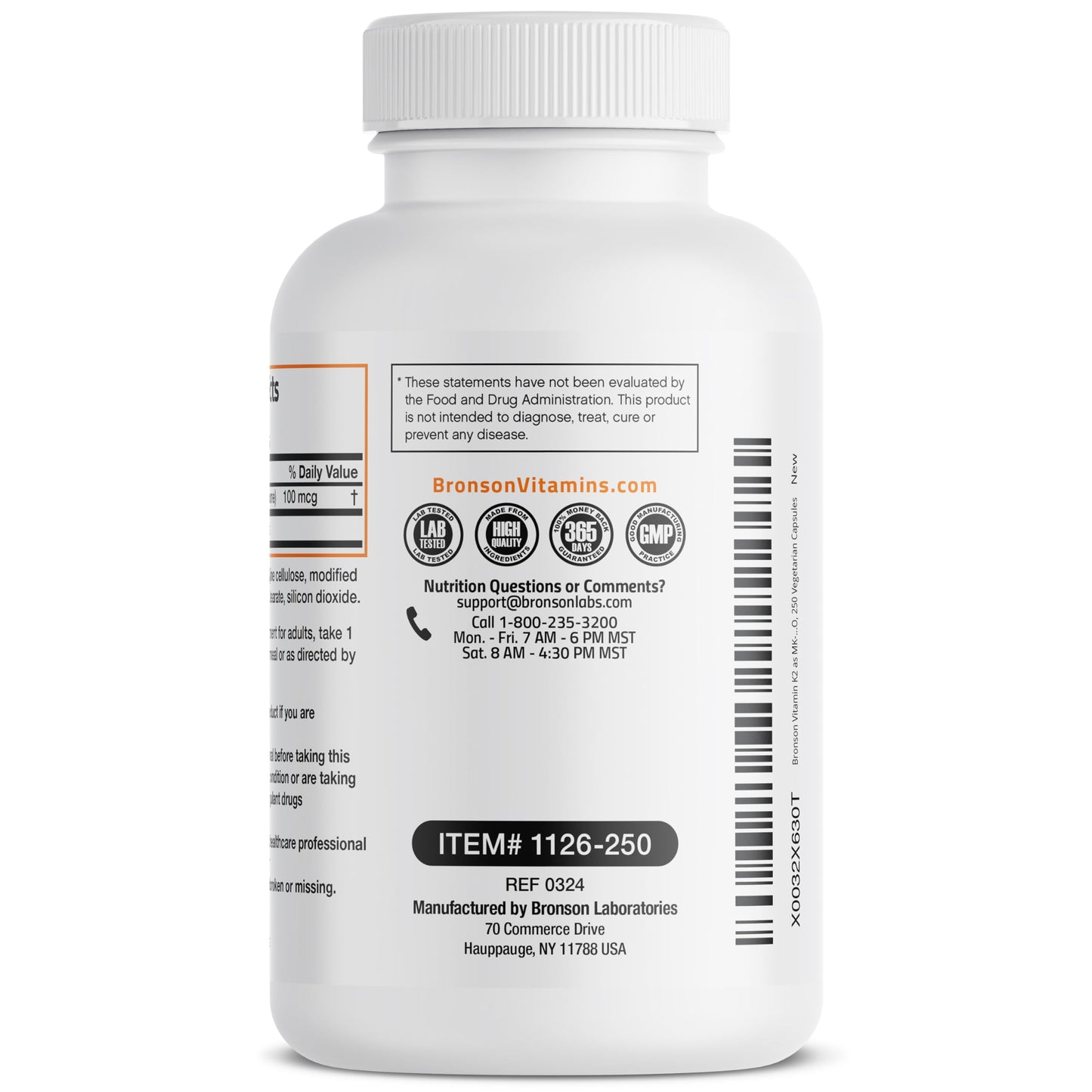 Bronson Vitamin K2 as MK-7 Menaquinone 100 mcg Non-GMO, 120 Capsules