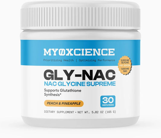 MYOXCIENCE NAC Glycine Supreme | N-Acetyl-L-Cysteine, Glycine, and Taurine Combination (Natural Peach and Pineapple Flavor) (30 Servings)