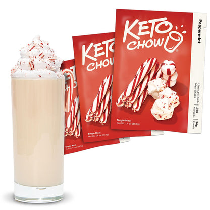 Keto Chow Chocolate Peanut Butter Meal Replacement Shake Powder, 3 Meals