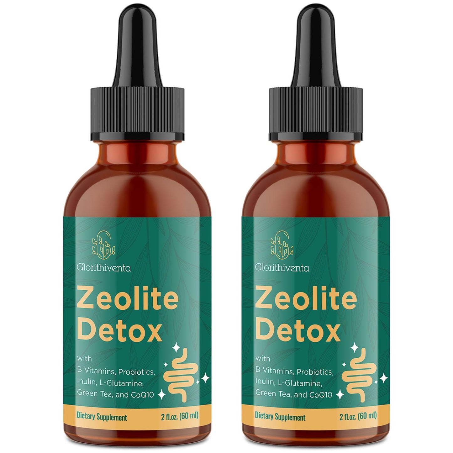 Zeolite Detox for Adults, Zeolite Liquid Drops with Vitamin B, Probiotic Blend - Energy, Gut, Focus - 2 Fl Oz (1 Bottle)