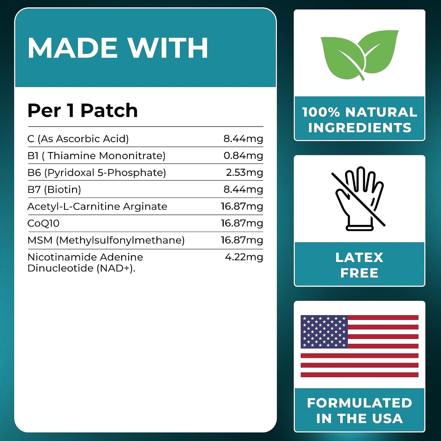 VIORY NAD Patches for Women & Men | NAD+ Patch for Energy & Healthy Aging | With CoQ10 & Nicotinamide, 60 Day Supply