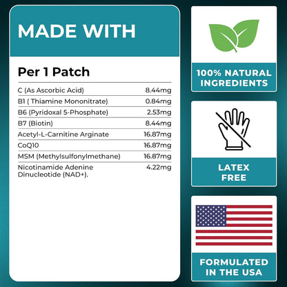 VIORY NAD Patches for Women & Men | NAD+ Patch for Energy & Healthy Aging | With CoQ10 & Nicotinamide, 60 Day Supply