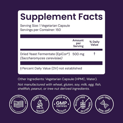 Healthy Origins EpiCor Dried Yeast 500 mg, 150 Veggie Caps