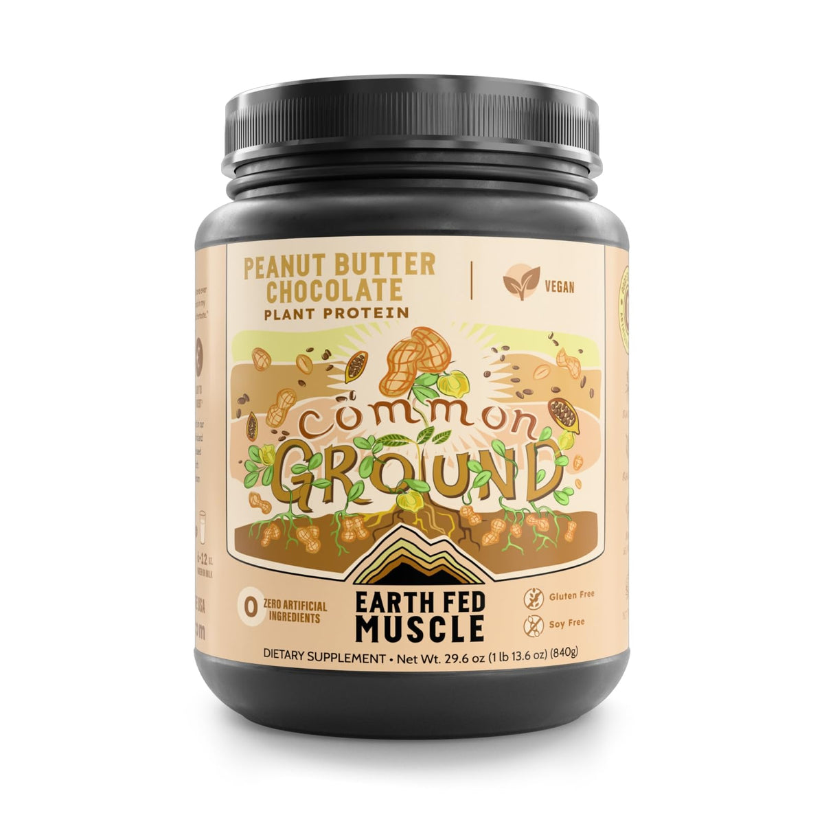 Earth Fed Muscle Organic Plant Protein Powder, Chocolate, 1.74 lb