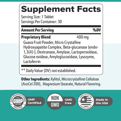 Synadentix – Hydroxyapatite & Enzyme Tablets – 30 Ct, 1 Month Supply | Hydroxyapatite & enzyme blend | Non-GMO, Made in USA, GMP-Certified | Dissolving oral tablet